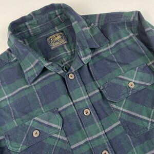 Jachs Heritage Flannel Shirt Men’s M Long Sleeve Blue/Green Button Up Cotton